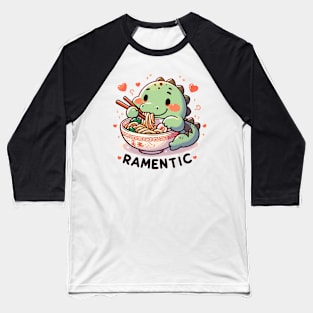 Ramentic Moments: Cute Crocodile Noodle Love Baseball T-Shirt